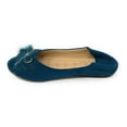 thumbnail image 3 of Victoria K Women's Foldover Sueded Faux Fur Gold Bow Ballerina Flats, 3 of 8