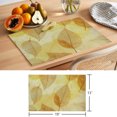 thumbnail image 6 of Yellow Leaves Placemats Set of 8 Botanical Fall Foliage Farmhouse Retro Plants Place Mats Indoor Wipeable Table Mats Washable Cloth Dining Table Placemats for Kitchen Holiday Party Decor 13x19 Inch, 6 of 9