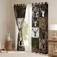 thumbnail image 3 of Homewish Jungle Wildlife Deer Blackout Curtains Set of 2 (52x84 Each) for Female Men Women,Vintage Retro Aesthetic Window Curtains,Abstract Camouflage Camo Curtains and Drapes, 3 of 6