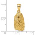 thumbnail image 3 of 14K Yellow Gold Polished Textured Finish Sea Shell Charm Pendant, 3 of 4