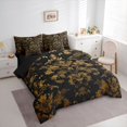 thumbnail image 3 of Manfei Teens Adults Bohemian Damask Twin Bedding Sets 7-Piece,Black Golden Bedding Comforter Set Microfiber,Exotic Style Breathable Sheet Sets,Breathable Home Decor,Reversible, 3 of 8