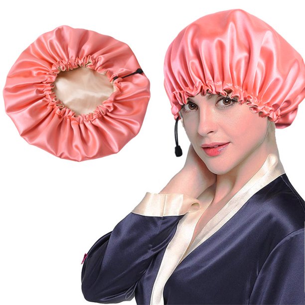 〖Hellobye〗Shower Cap Extra Large & Adjustable & DoubleLayer Waterproof