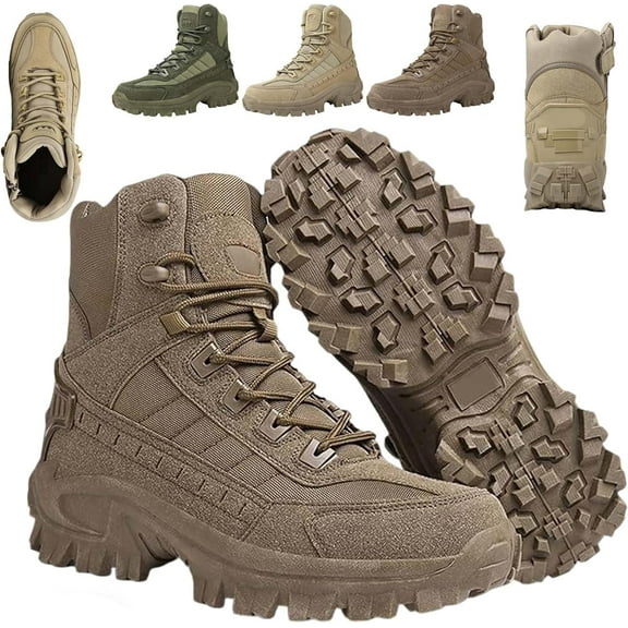 Mens Orthopedic Support Anti-Puncture Work Boots Waterproof Anti-Sprain Hiking Boots, Outdoor Lightweight Tactical Boot For All-Day Comfort