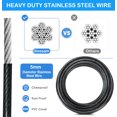 thumbnail image 2 of 30ft Tie Out Cable for Dogs Up to 350LBS Dog Leads for Yard- and Camping No Tangle Rust Proof Training Dog Cable Can Use to Dog Chain for Yard Dogtie Out Cable Ample Length for Freedom Black, 2 of 5