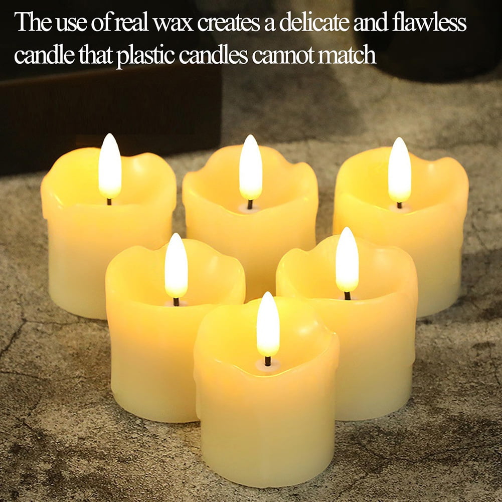 Flickering Flameless Votive Candles with Remote Timer, Battery Operated LED Candles for Wedding Dinner Table Decor