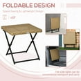 thumbnail image 4 of Outsunny Folding Rattan Coffee Table Patio Wicker Side Table, Natural, 4 of 10