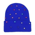 thumbnail image 4 of KANG Fashion Rhinestone Embellishment Cold Hat Fall And Winter Fashion Versatile Pullover Knit Hat Punk Style With Hat Blue One Size, 4 of 4
