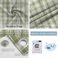 thumbnail image 4 of Sage Green Plaid Blackout Curtains for Bedroom/Living Room, Thermal Insulated Kitchen Curtains, Modern Art Checkered Farmhouse Grommet Darkening Window Treatment Drapes 42"x63"x2, 4 of 8