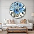 thumbnail image 3 of Designart 'Indigold Watercolor Flower I' Traditional wall clock, 3 of 4