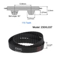 thumbnail image 2 of 2 Packs 230XL 037 Timing Belt 115 Teeth Rubber Geared Cogged Belt, 0.37" Width, 0.20" Pitch, 2 of 5