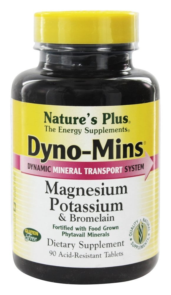 Nature's Plus DynoMins Magnesium, Potassium, Bromelain 90 Tablets