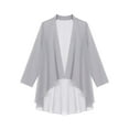 thumbnail image 4 of Oyolan Gilets Kimono pour Femmes en Mousseline Transparente, Cache-Maillots Décontractés Amples, Boléro Ouvert à l'Avant, Manteau Gris TG, 4 of 5