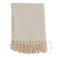 thumbnail image 3 of SARO TH258.I5060 Cotton Throw Blanket with Diamond Weave Design  Ivory, 3 of 5