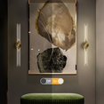 thumbnail image 3 of KAYLA  Modern Glass Wall Sconces, Indoor Wall Lighting Wall Light Fixtures, Vanity Light with Glass Shade(2-Sets) 2 - Brass-30'', 3 of 5