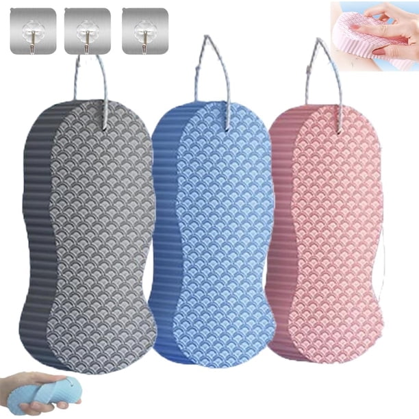 Esponja exfoliante Beyond Draw,Exfoliante Beyond Draw,Esponja exfoliante Beyond Draw,Esponja de baño exfoliante,Esponja de baño exfoliante súper suave 3D (3PCS-A)