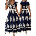 thumbnail image 2 of Summer Dresses for Women 2025 Casual Ruffle Sleeves Dress Sundresses Boho Beach Dresses Navy Blue L, 2 of 6