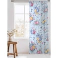 thumbnail image 3 of Sheer Curtains 96 Inches Long, Pink Blue Flowers Semi Sheer Curtains Light Filtering Window Treatment, Spring Floral Pastoral Birds Leaves Privacy Voile Drapes for Living Room Bedroom 52x96 Inch, 3 of 7