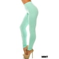 thumbnail image 2 of Buttery Smooth Basic Solid Leggings - Extra Plus Size - 3XL 4XL 5XL - USA Fashion Mint XPlus One Size, 2 of 2