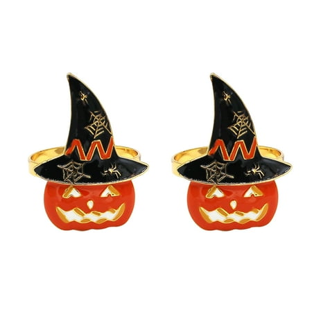 

Hemoton Napkin Rings Halloween Ring Pumpkin Holder Thanksgiving Dinner Holders Decoration Table Party Buckle Wedding Serviette