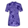 thumbnail image 2 of Azrian Plus Size Blouses Summer Tops For Women Short Sleeve Split Neck Shirts Flower Print Elegant Blouses With Chest Pocket Clearance Sale, 2 of 6