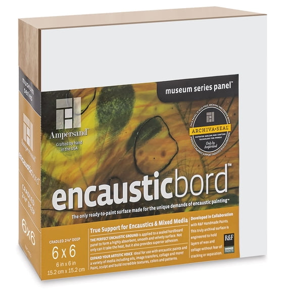 Ampersand Encausticbord - 6" x 6" x 2-1/8", Cradled