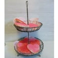 thumbnail image 2 of CTW 460190 Metal Heart 2 Tiered Galvanized Serving Stand Platter for Appetizers Dessert Cupcakes Napkins Rustic Country Farmhouse Style Weddings Tea Parties Holiday Dinners Birthday Party Gray, 2 of 2