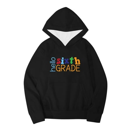

Kids Boys Girls Autumn WInter School Season Sixth Grade Letter Printed Long Sleeve Hoodie Warm And Comfortable Tops Children s Clothing Toddler Sweatshirt(Color:Black Size:6-7 Years)