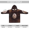 thumbnail image 3 of Hedgehog,Women's Oversized Wearable Blanket Hoodie, Blanket Sweatshirt,Flannel Pullover Blanket, 3 of 9