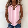 thumbnail image 4 of Karymi Shirts for Women O‑Ring Cutout Neck Brushstroke Stripe Sleeveless Tank Top, Casual Crisscross Strap Striped Curved‑Hem Shirt Blouses for Women Dressy Casual, 4 of 6