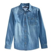 Tommy Hilfiger Big Boys Long-Sleeve Max Denim Shirt, Large (16/18)