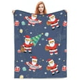 thumbnail image 5 of LNWH Red Santa Gift Art Pattern Throw Blanket, Flannel Sofa Blankets for All Seasons, 40"x30", 5 of 8