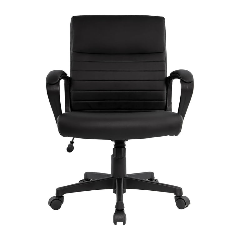Staples Tervina Luxura Mid Back Manager Chair Leather Upholstered Executive Office Arms 56904 Walmart