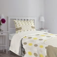 thumbnail image 5 of Ambesonne Abstract Quilted Bedspread Set 2 Pcs, Polka Dots Image, Twin Size, Pale Brown Marigold, 5 of 6