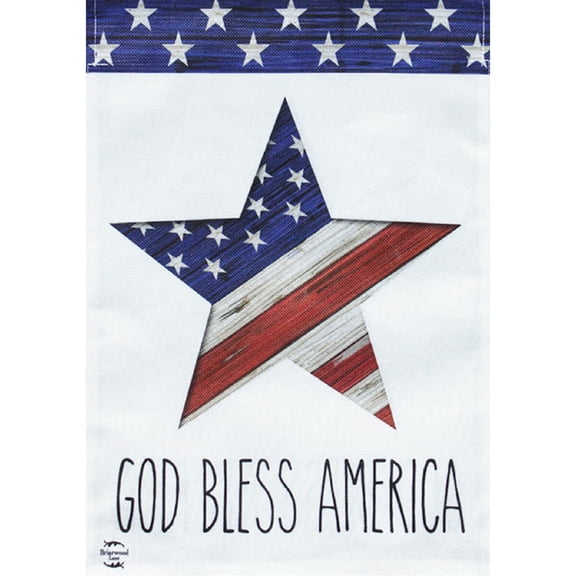 Briarwood Lane Everyday 4th of July Garden Flag 12x18 For Outdoor God Bless America Star Patriotic Burlap For 4th of July Garden Flag Flags For Outside