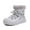 Silver, variant on QHFBli Girls Glitter Snow Boots Kids Bungee Lacing Warm Faux Fur-Lined Anti-Slip Outdoor Winter Shoes Silver 4.5-5 Years