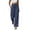 Navy, variant on Nfurl Women's Wide Leg Pants with Pockets Summer Linen Lounge Pants Elastic Waist Drawstring Going Out Work Casual Trousers Navy,S