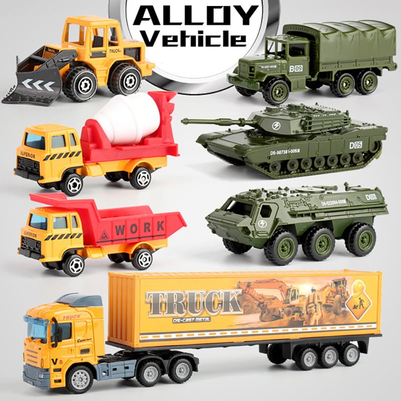 Military Truck Cars Pull Back Toy Alloy Model Car Playset Soldier Transport  Vehicle For Boys Kids