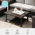 thumbnail image 5 of Martha Stewart Indoor-Outdoor Patio Coffee Table with Lower Storage Shelf and Engineered Wood Top in Brown Rattan Wicker, 5 of 11