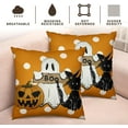 Halloween Polka Dots Pumpkin Cute Ghost Cat Boo Decorative Throw Pillow