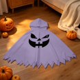 thumbnail image 4 of Rggeeun Kids Cape Cute Halloween Themed Pattern Hooded A Line Pointed Hem Loose Fit for Halloween Indoor Activities Versatile Capes,Purple,10-12 Years, 4 of 5