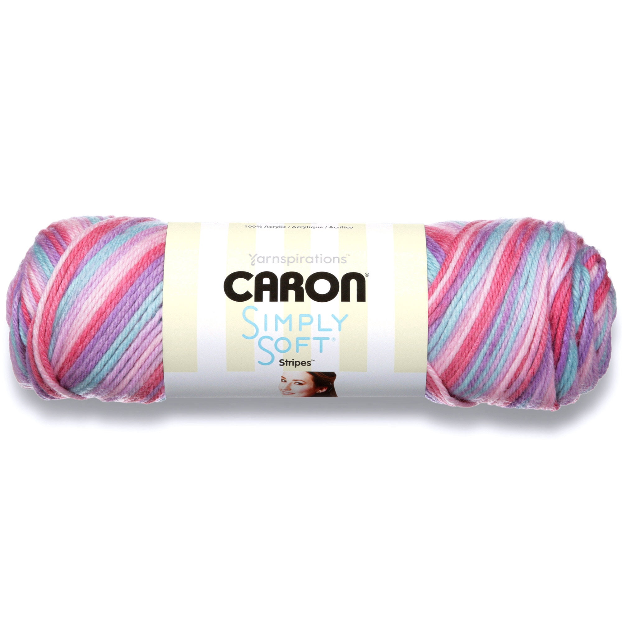 Caron Simply Soft Stripes 4 Medium Acrylic Yarn, Times Square 5oz/141g, 235 Yards