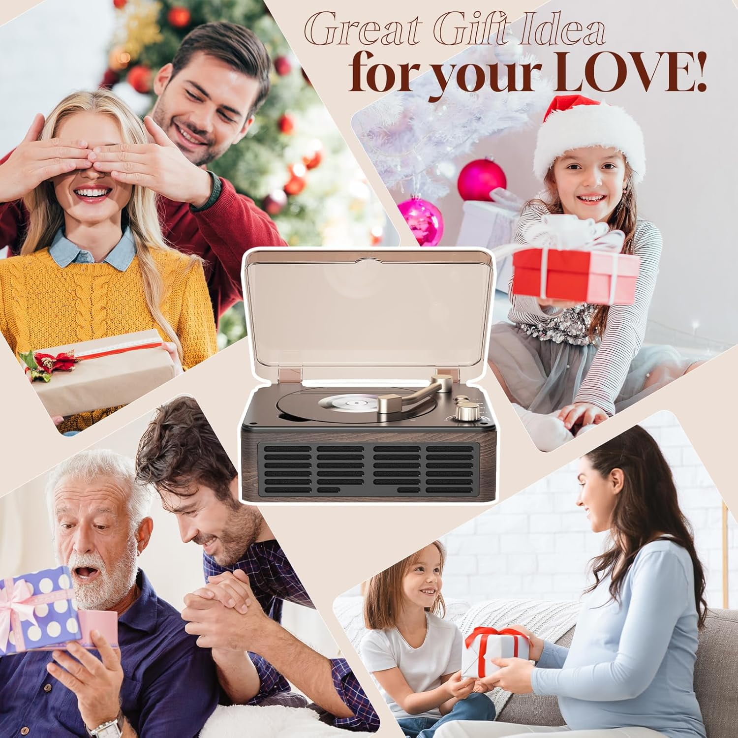 Gueray CD Player with Hifi Stereo Sound Vintage CD Player Bluetooth CD Raido Player with Speakers & FM Radio Retro Support USB & AUX Playback for Audio Books