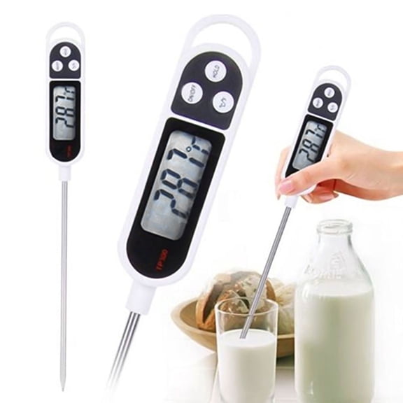 Instant Read Digital Meat Thermometer with Long Stainless Steel Probe, Electronic Food Thermometer for Kitchen BBQ Grill Cooking