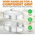 thumbnail image 6 of Nutrichef Oval Roasting Pan, Roaster with Polished Rack, Wide Handle and Stainless Steel Lid, 6 of 7