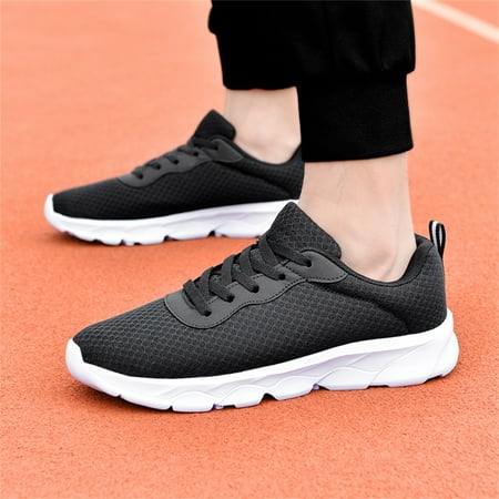 

PhoneSoap Fashion Four Seasons Men Sneakers Mesh Breathable Lace Up Flat Lightweight Solid Color White