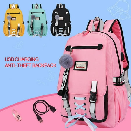Women Fashion Backpack with USB Port College School Bags Girls Cute Bookbags Student Laptop Bag Pack Super Cute for School Teenage, Back to School