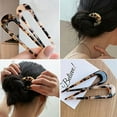 thumbnail image 2 of 2 Pcs Leopard U-shaped Hairpins,French Style Vintage Hair Pin Fork Sticks Cellulose Acetate Tortoise Shell Hair Pins Updo Chignon Pin for women Girls, 2 of 5