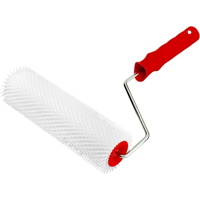 Rodillo con púas de 230 mm con dientes de 15 mm, rodillo de aireación para pisos, herramienta de nivelación automática (9 pulgadas, dientes de 3/5 pulgadas)