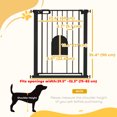 thumbnail image 3 of PawHut 30"-32" Extra Wide Pet Gate Barrier with Small Door, 35"H, Black, 3 of 10