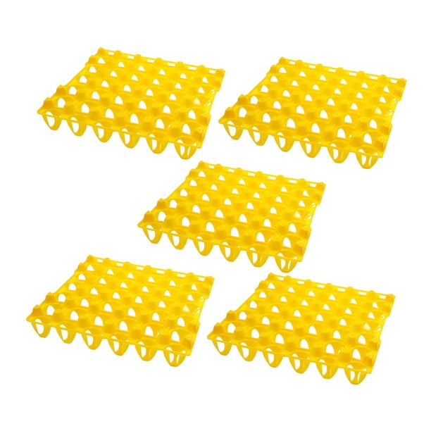 Huevera para refrigerador, organizador de huevos, duradero, con 30 compartimentos. 5 piezas amarillo